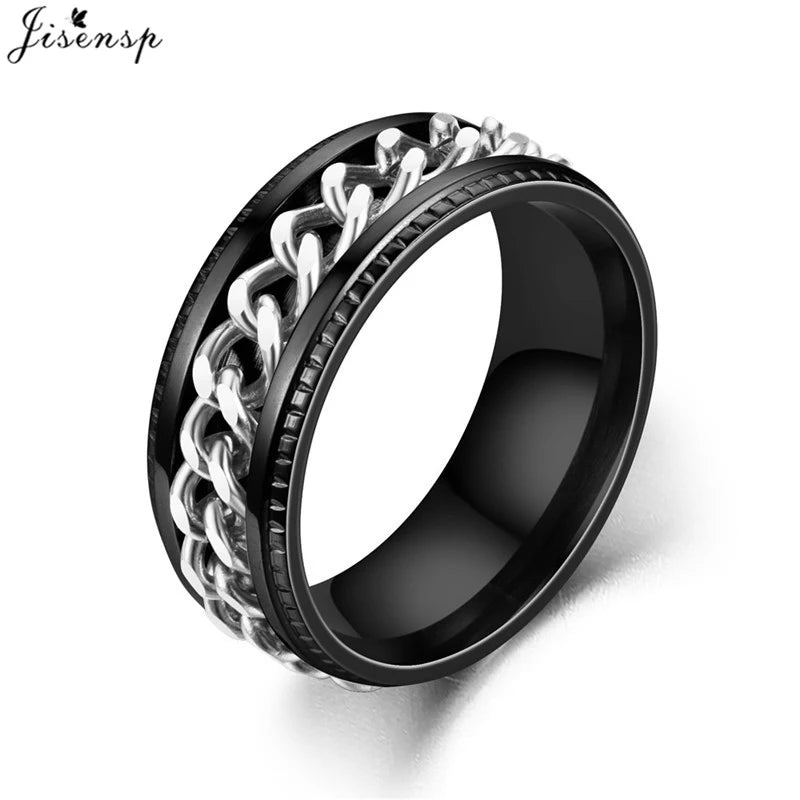 Rotatable Chain Fidget Ring for Men - Jeglowstore