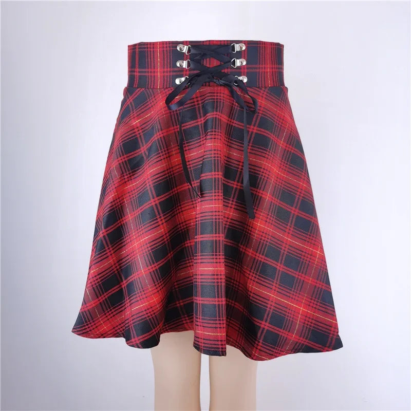 High Waist Flared Mini Skater Skirt - Jeglowstore
