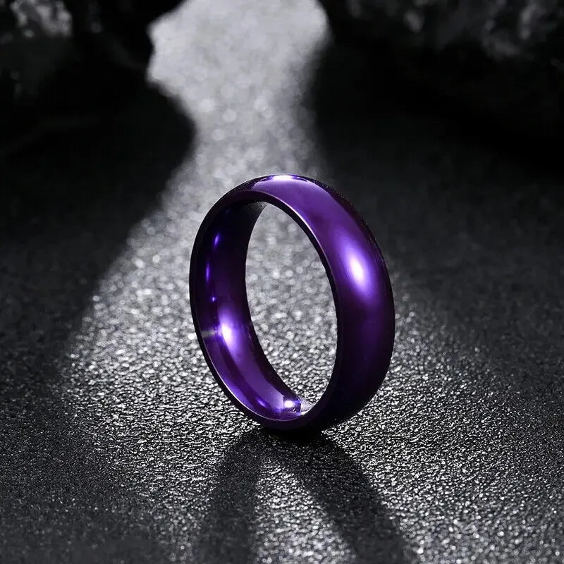 Purple Titanium Steel Promise Ring - Jeglowstore