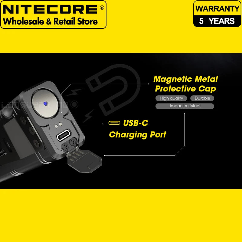 12000 Lumens NITECORE TM12K USB-C Rechargeable High Power Flashlight Built-in 21700 Li-ion Battery