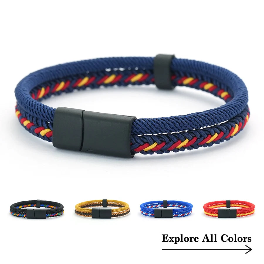 Men’s Charm Rope Wrap Bracelet - Jeglowstore