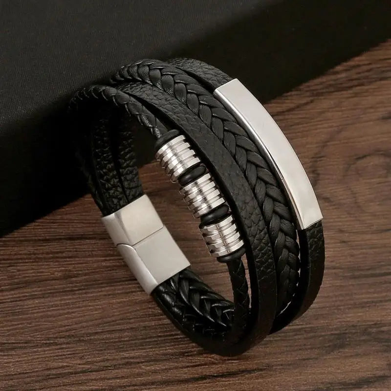Men’s Classic Handwoven Leather Bracelet - Jeglowstore