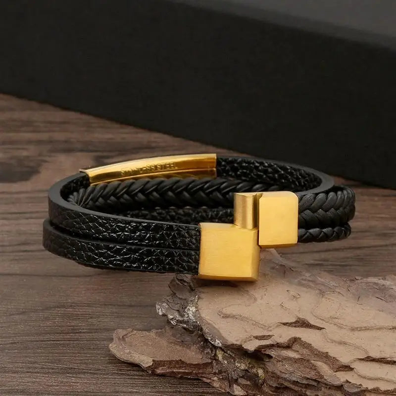 Men’s Classic Handwoven Leather Bracelet - Jeglowstore