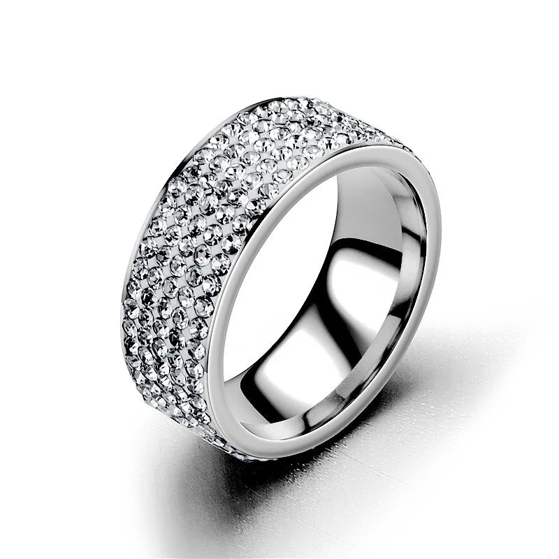 Hip Hop Stainless Steel Ring with Cubic Zirconia - Jeglowstore