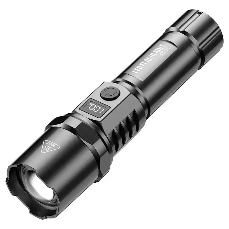 Super Bright LED Flashlight USB Rechargeable Flashlights with Tactical Zoom High Power Spotlight Outdoor Camping Fishing Torch