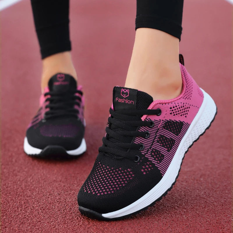 Women’s Breathable Mesh Lace-Up Sneakers - Jeglowstore