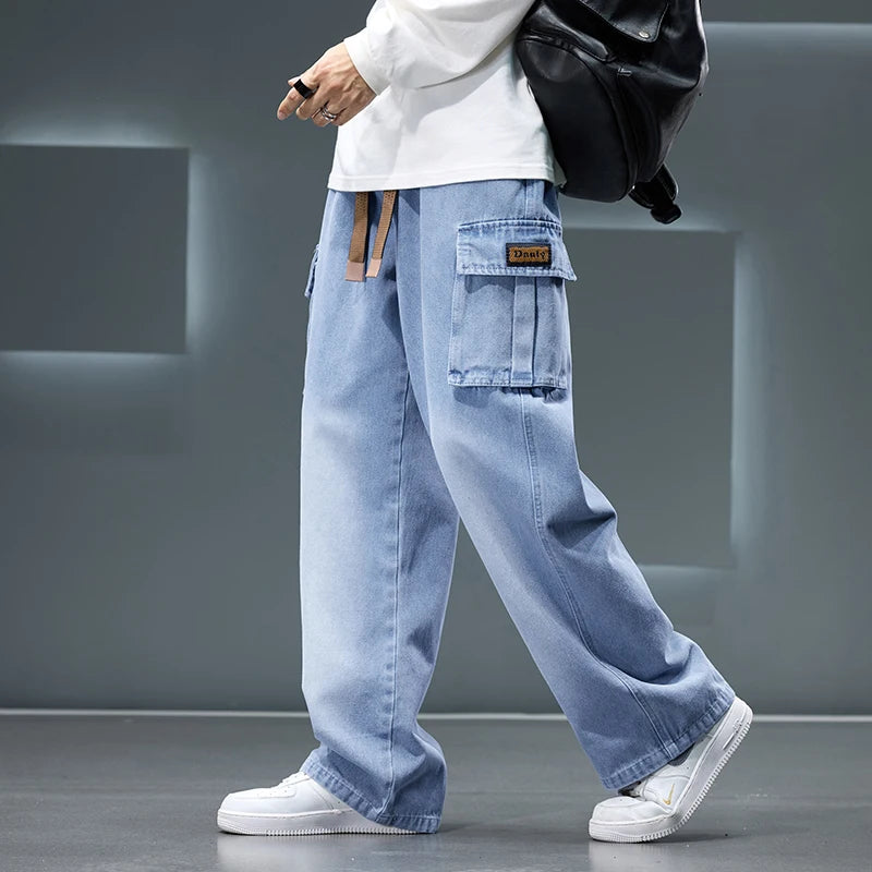 Men’s Casual Wide Leg Jeans - Jeglowstore