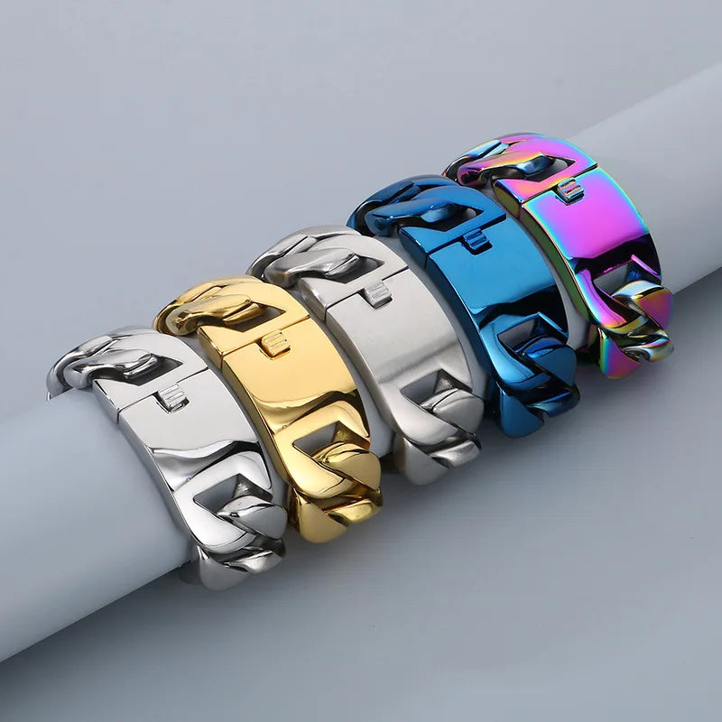 Silver Tone Cuban Curb Bracelet - Jeglowstore