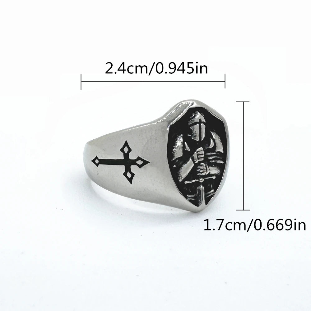 Warrior Cross Stainless Steel Ring - Jeglowstore