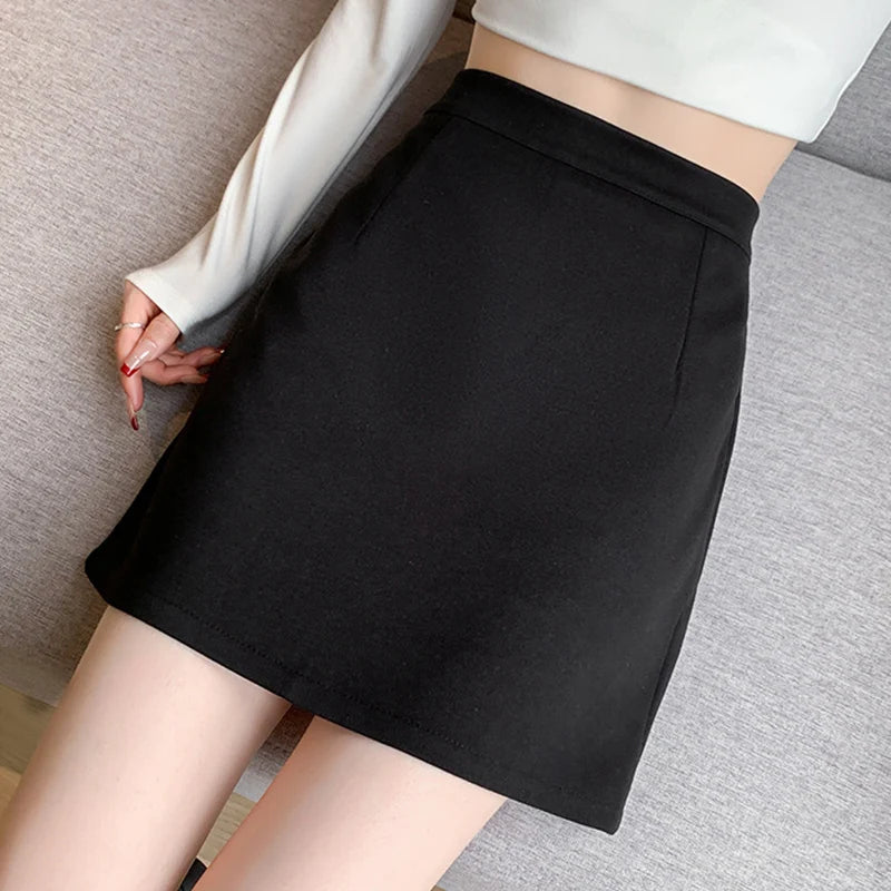 Wool High Waist A-Line Mini Skirt - Jeglowstore