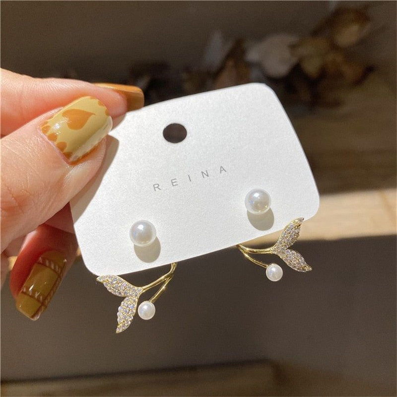Small Stud Earring For Woman Golden Crystal Shinning Luxury Girl Jewelry Christmas Gift Wedding Accessories Trendy Ear Rings