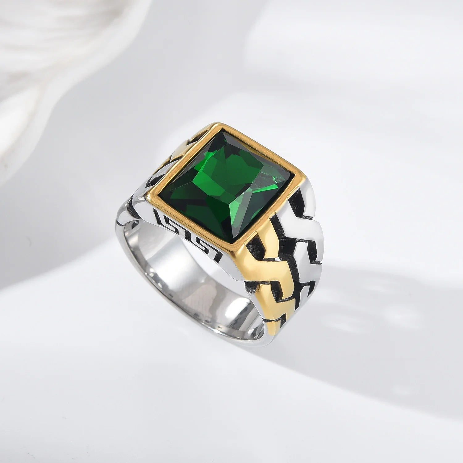 A3506 Gold plating Men's High Quality 316LStainless Steel Onyx Watchband Rings Classic Fashion Trend Jewelry Product - Jeglowstore