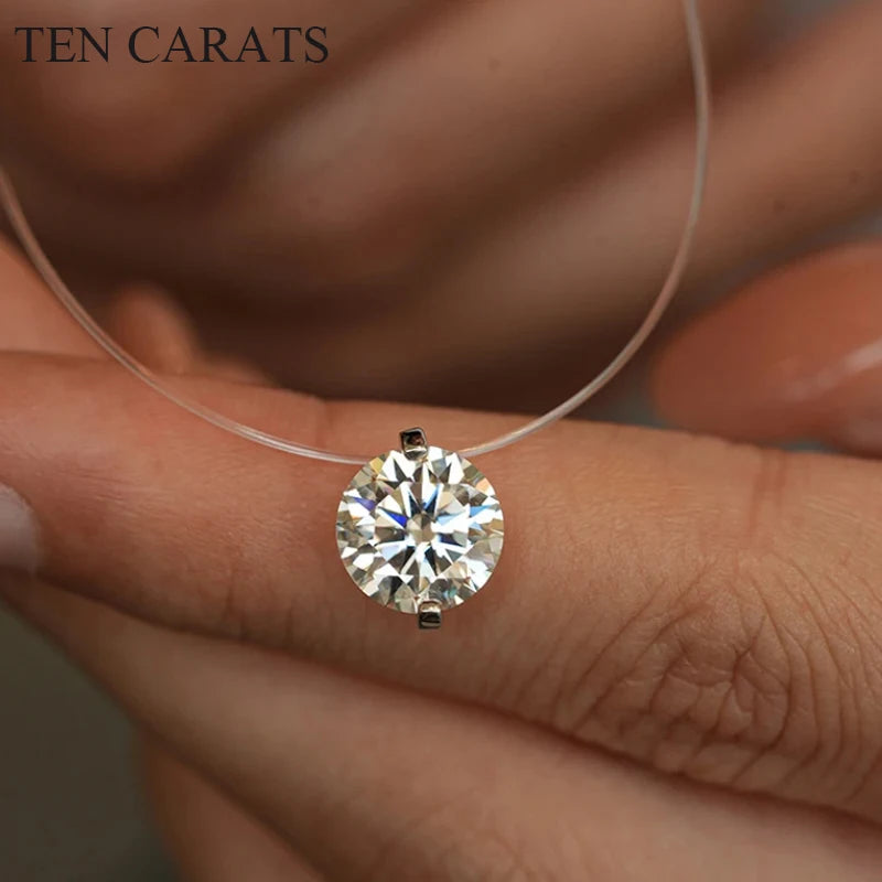Sparkling Moissanite Silver Necklace - Jeglowstore