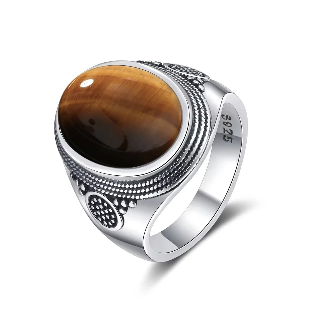 Vintage Black Onyx Sterling Silver Ring - Jeglowstore