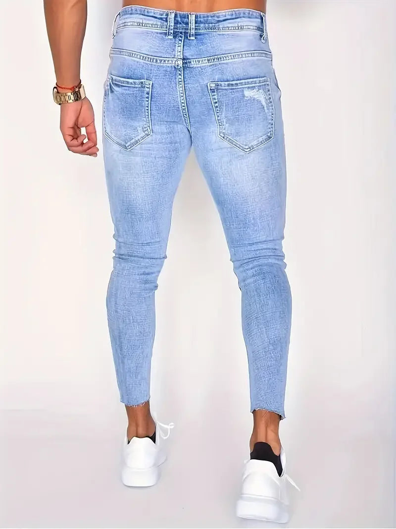 Men’s Slim Fit Ripped Jeans - Jeglowstore