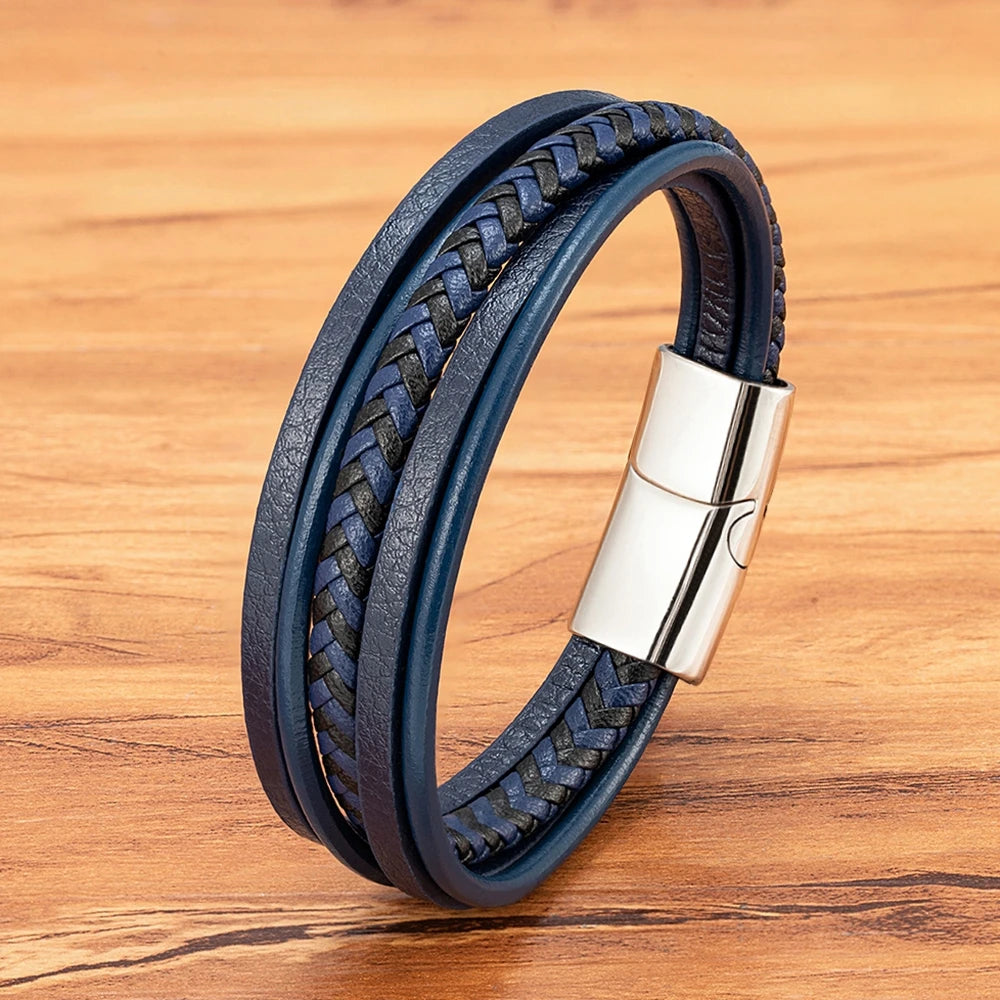 Men’s Multilayer Woven Leather Bracelet