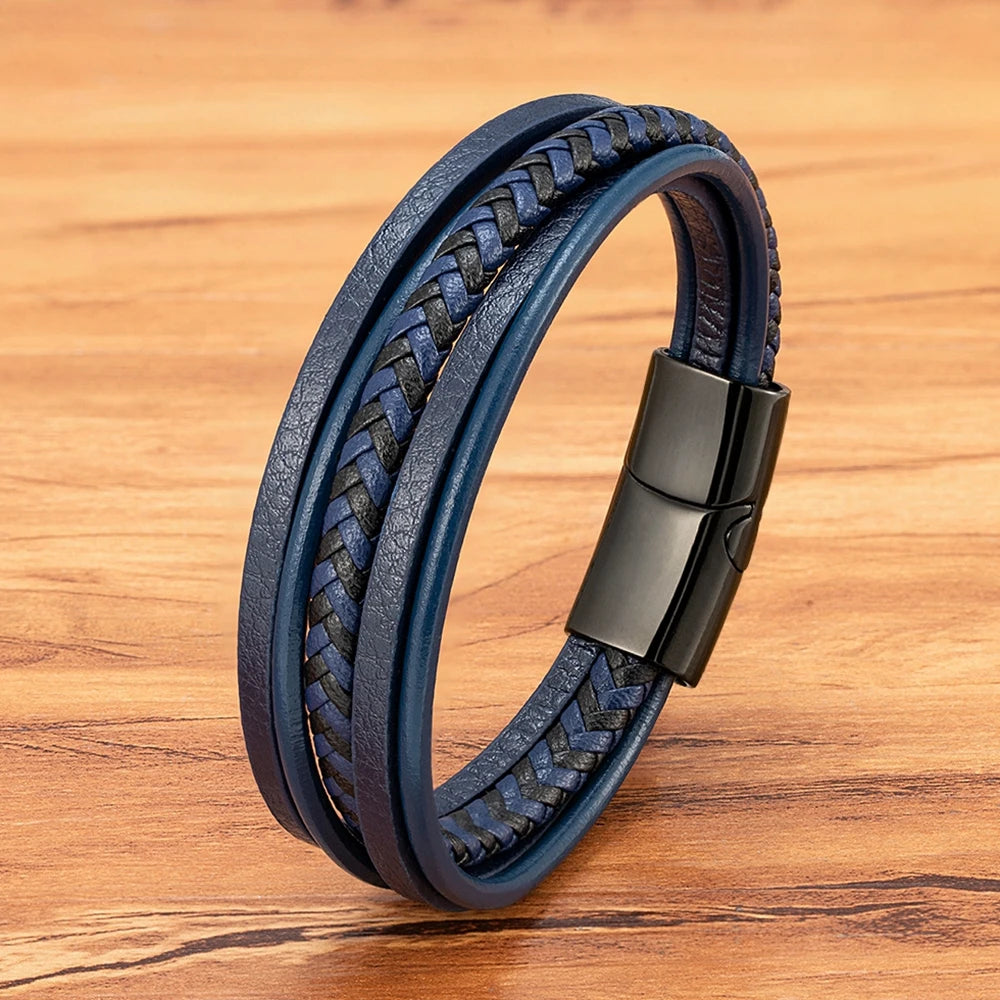 Men’s Multilayer Woven Leather Bracelet