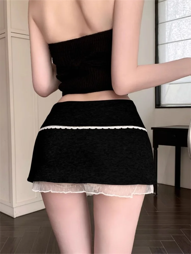 Sweet Lace Patchwork A-Line Mini Skirt - Jeglowstore