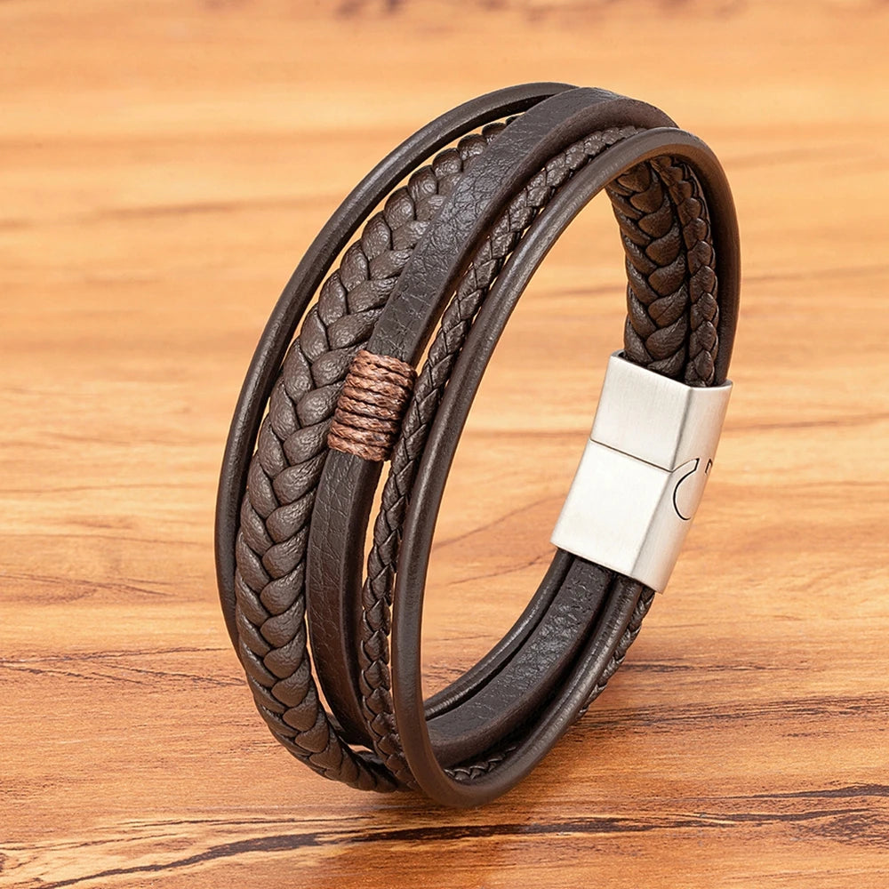 Men’s Party Leather Bracelet Gift - Jeglowstore