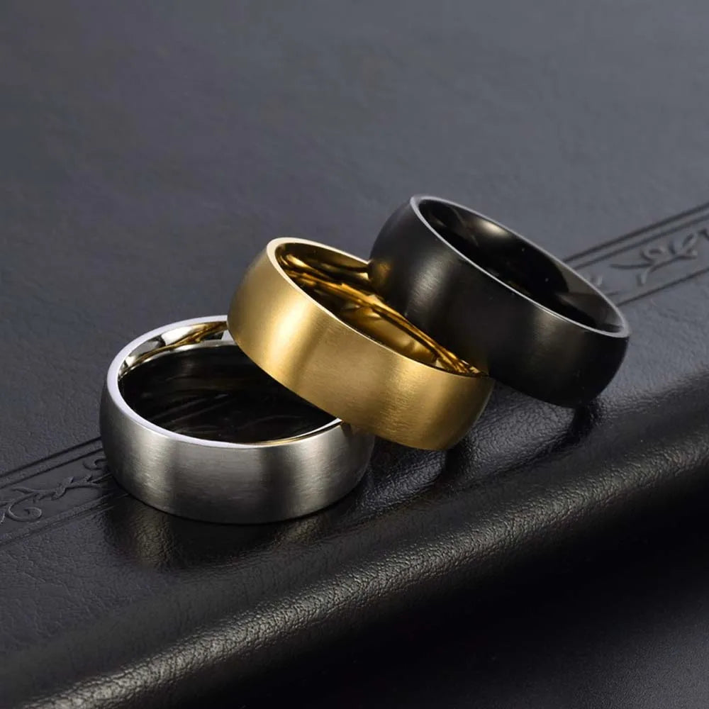 Men’s Brushed Titanium Steel Ring - Jeglowstore