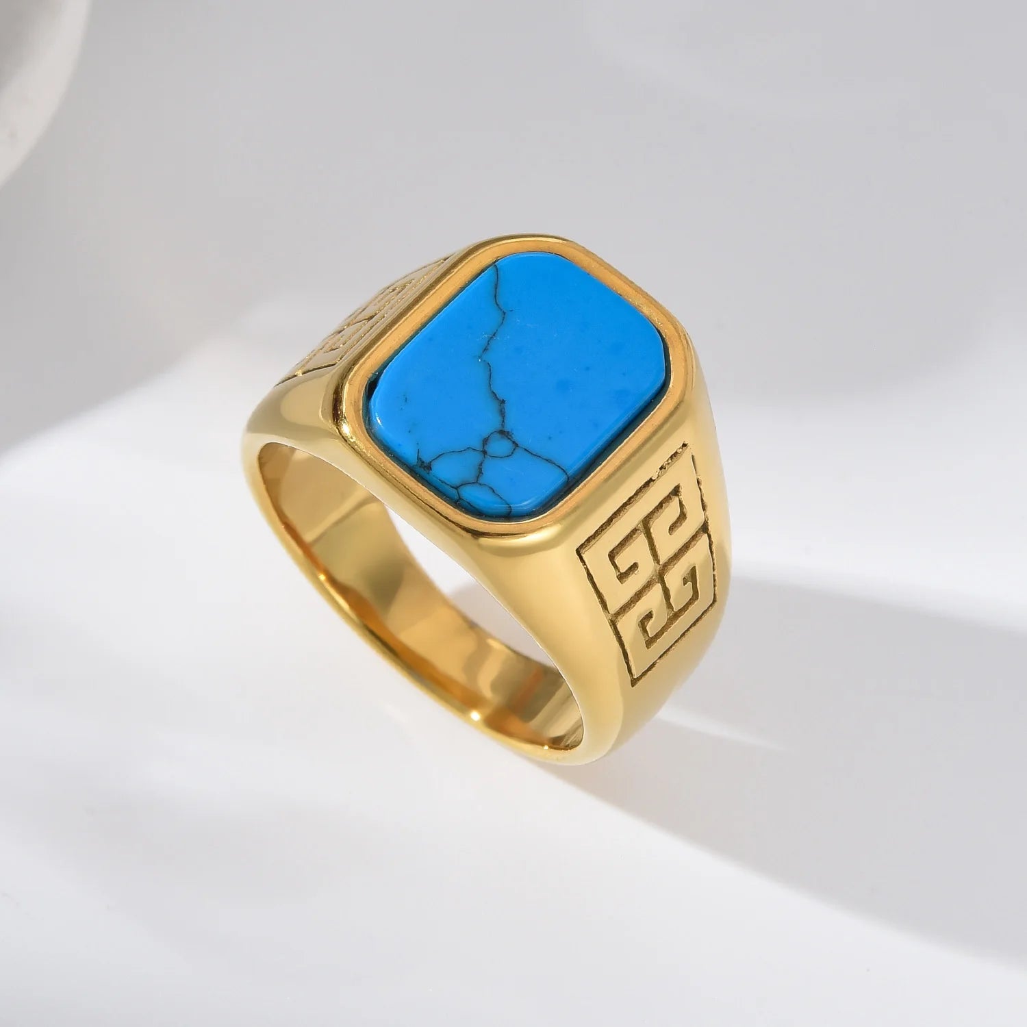 Onyx Gemstone Stainless Steel Ring - Jeglowstore