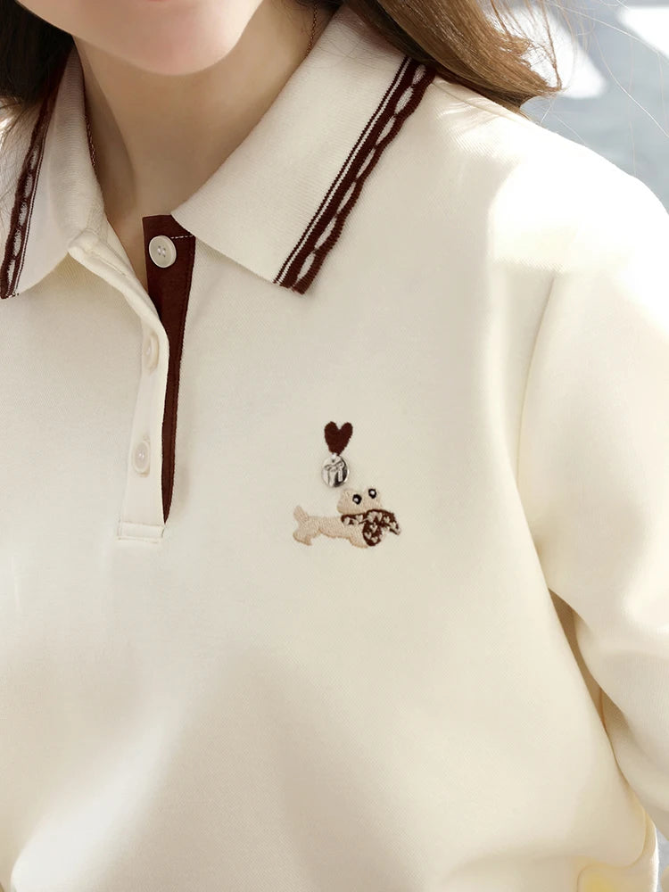 Women’s Contrast Polo Neck T-Shirt