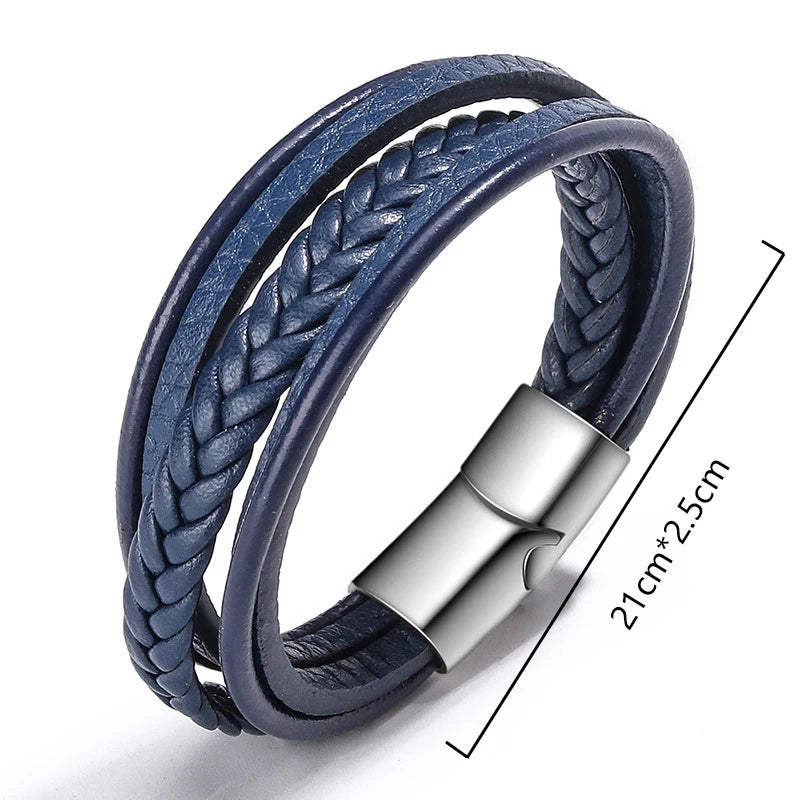 Men’s Handmade Rope Leather Bracelet - Jeglowstore