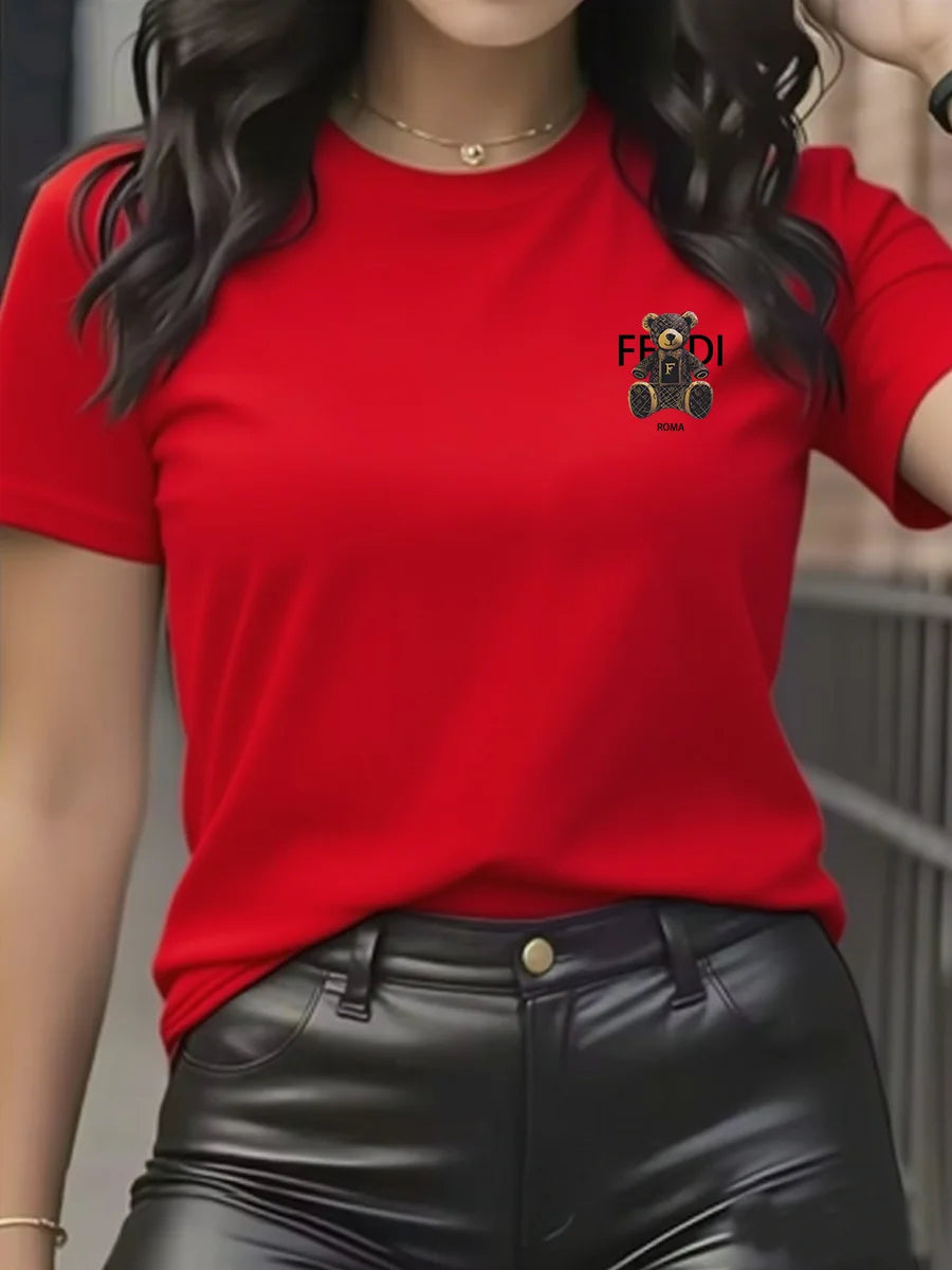 Women’s Teddy Bear Graphic T-Shirt - Jeglowstore