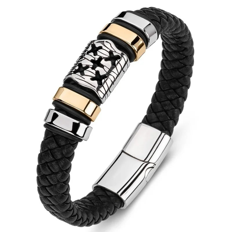 Business Style Leather Men’s Bracelet - Jeglowstore