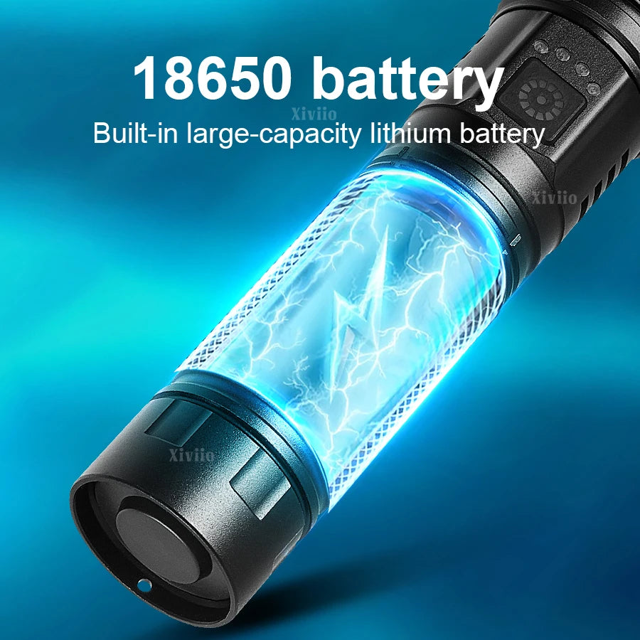 1000000LM Ultra Powerful Handheld Flashlight High Power Rechargeable Torch Long range 3000M Flash Lights Outdoor Camping Lantern - Jeglowstore
