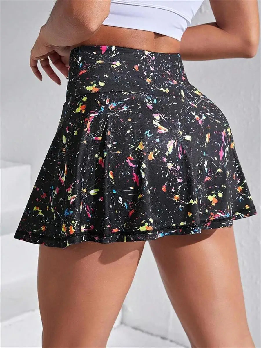 Printed Sports Tennis Skirt