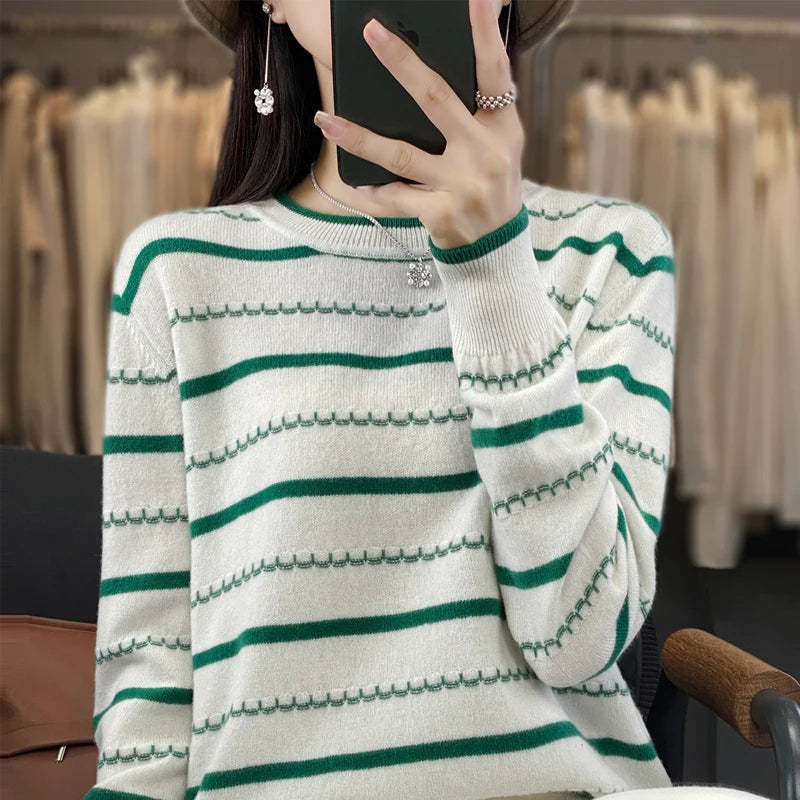 Women’s Two-Color Knit Sweater - Jeglowstore