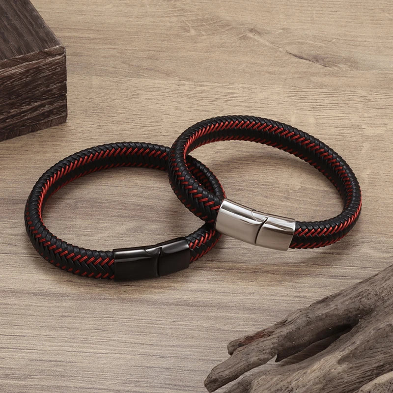 Business Style Leather Men’s Bracelet - Jeglowstore