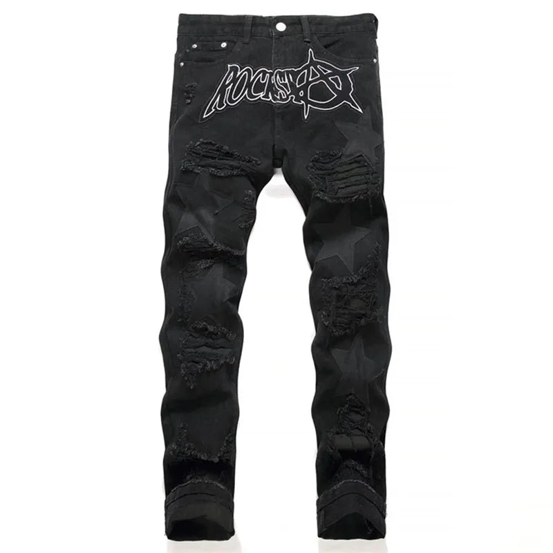 Men’s Vintage Ripped Denim Pants - Jeglowstore