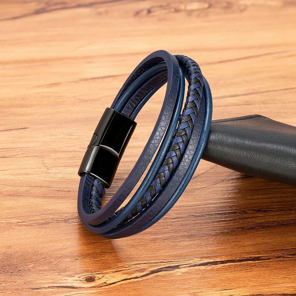 Men’s Multilayer Woven Leather Bracelet