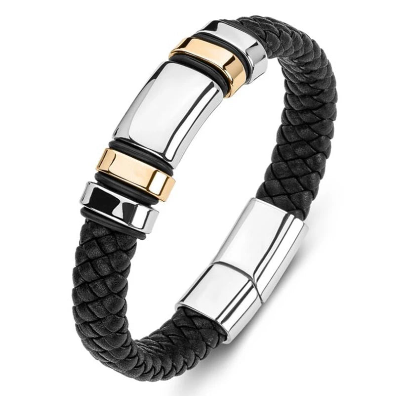 Business Style Leather Men’s Bracelet - Jeglowstore