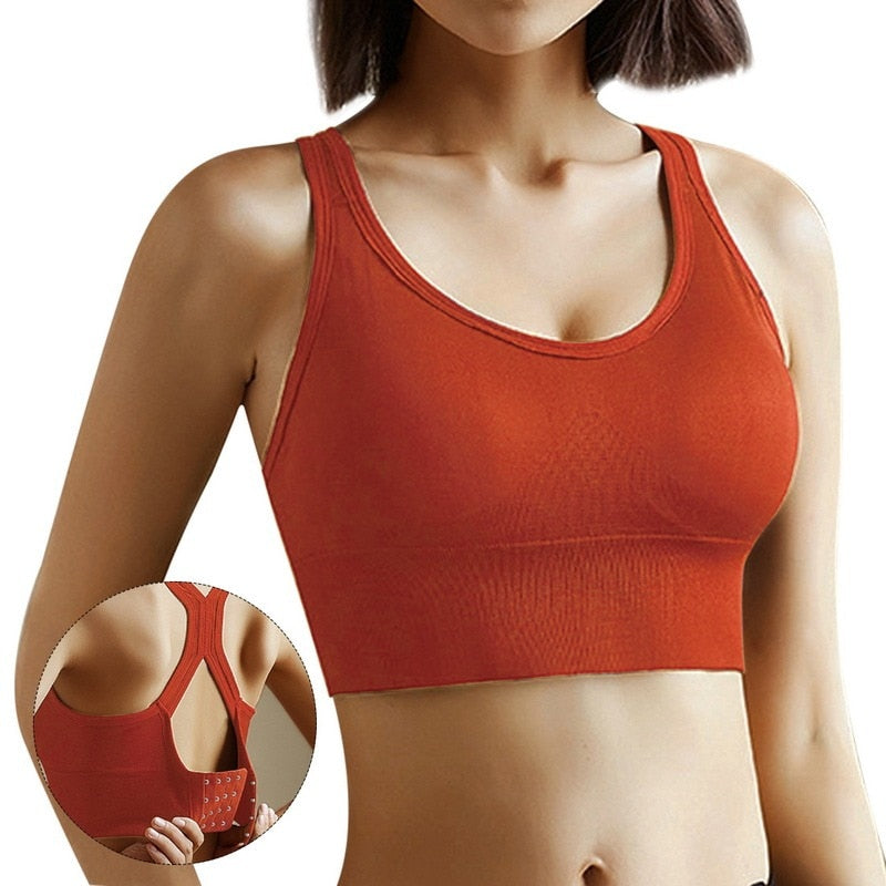 Women Push Up Seamless Sports Bra Workout Sport Top Crop Fitness Active Wear With Buckle For Yoga Gym Brassiere Sportswear