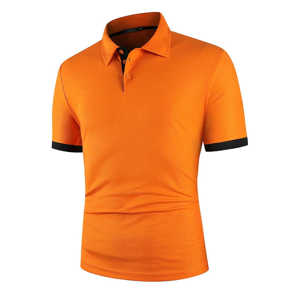 Summer Men Polo Men Shirt Short Sleeve Polo Shirt Contrast Color Polo New Clothing Streetwear Casual Fashion Men Collar Tops
