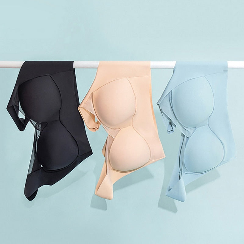 Seamless Bra Underwear for Women Sexy Push Up Anti-Sagging No Steel Ring Thin Beauty Vest Sports Running Shockproof Bra