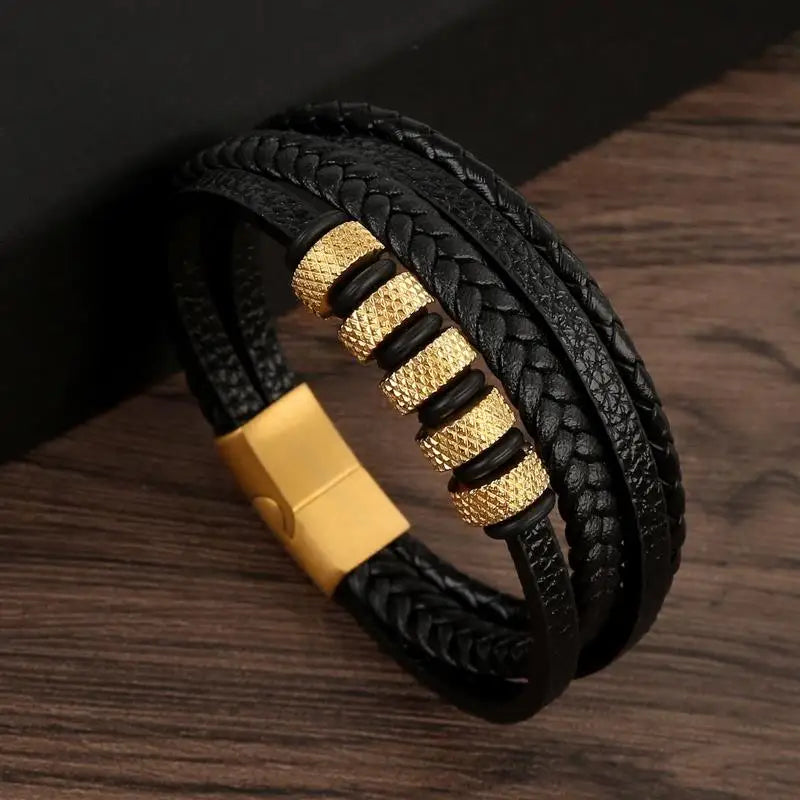 Men’s Classic Handwoven Leather Bracelet - Jeglowstore