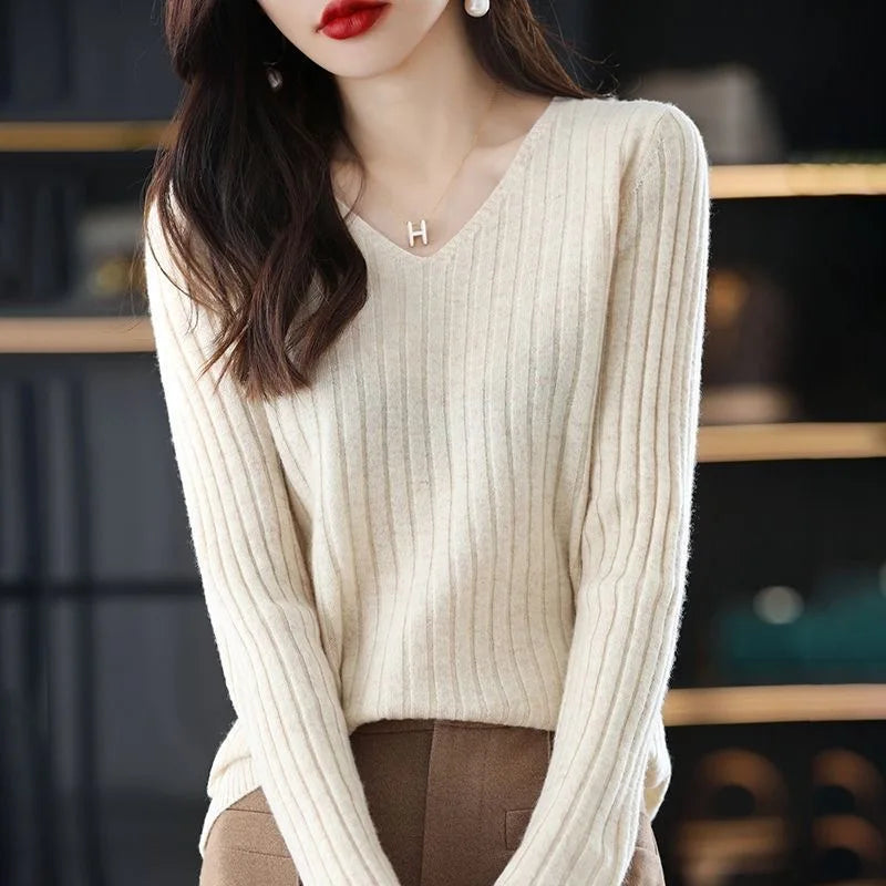 Women’s V-Neck Knit Sweater
