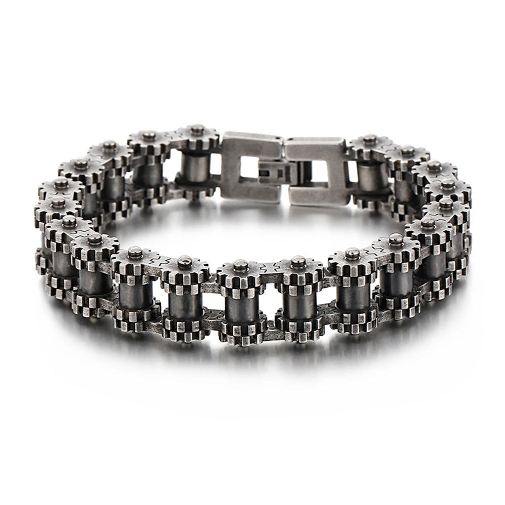 Retro Heavy Stainless Steel Motorcycle Chain Bracelet - Jeglowstore