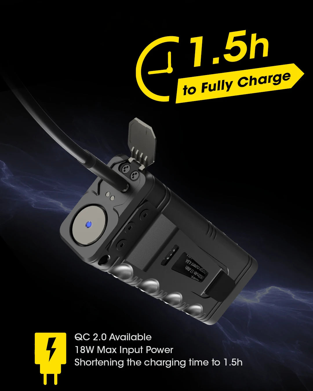 NITECORE TM12K Tactical Flashlight Powerful USB-C Rechargeable Super Bright 18W QC Searchlight CREE XHP50, 21700 Li-ion Battery