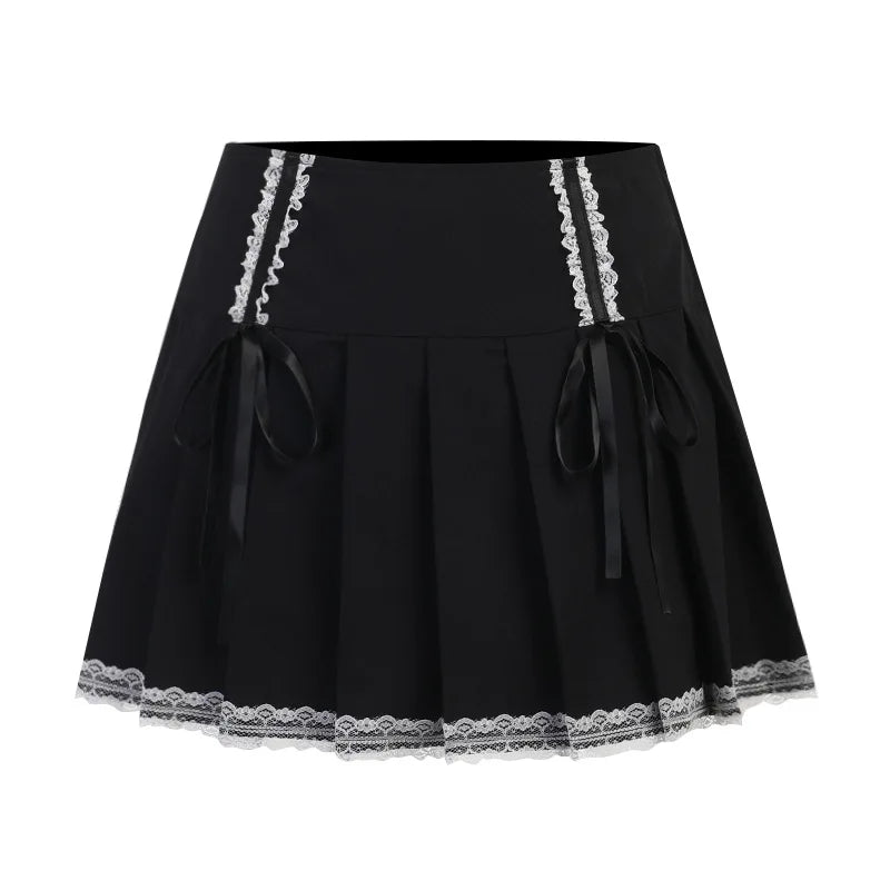 Gothic Lace Ruffle Mini Skirt - Jeglowstore