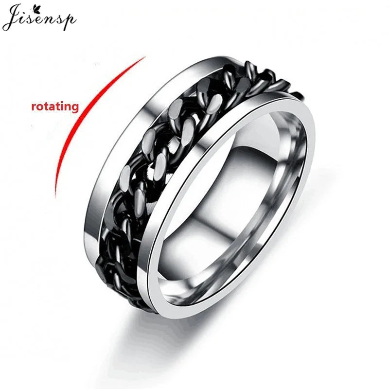 Rotatable Chain Fidget Ring for Men - Jeglowstore