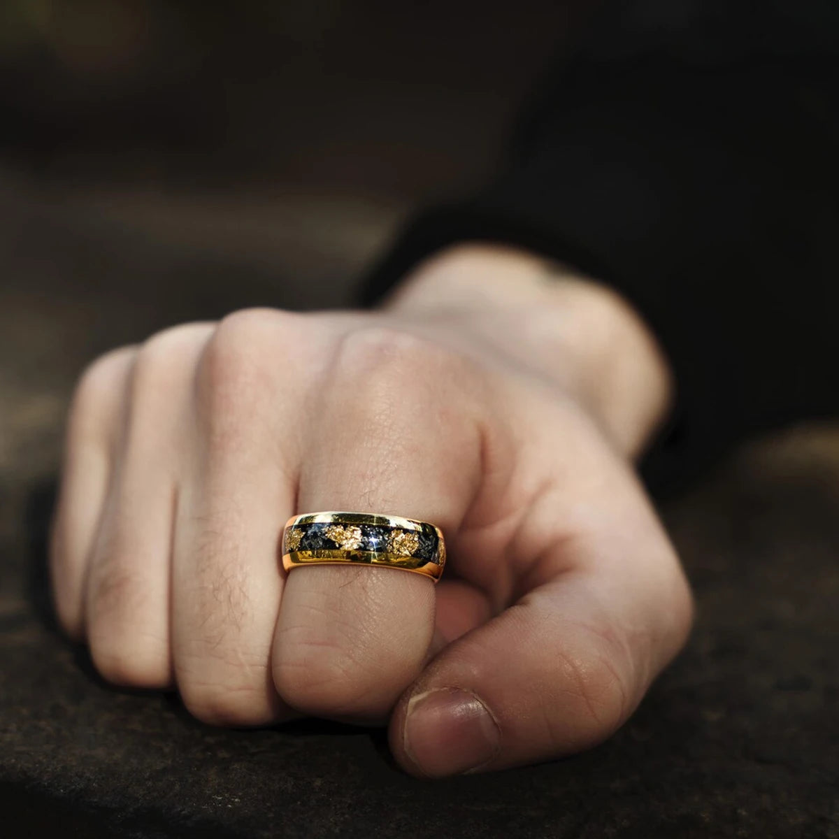 8mm Meteorite Tungsten Wedding Ring - Jeglowstore