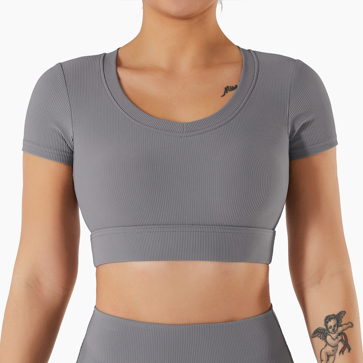 Seamless Women Yoga Set Workout Sportswear Gym Clothing Ribbed Fitness Long Sleeve Crop Top High Waist Leggings Sports Suits