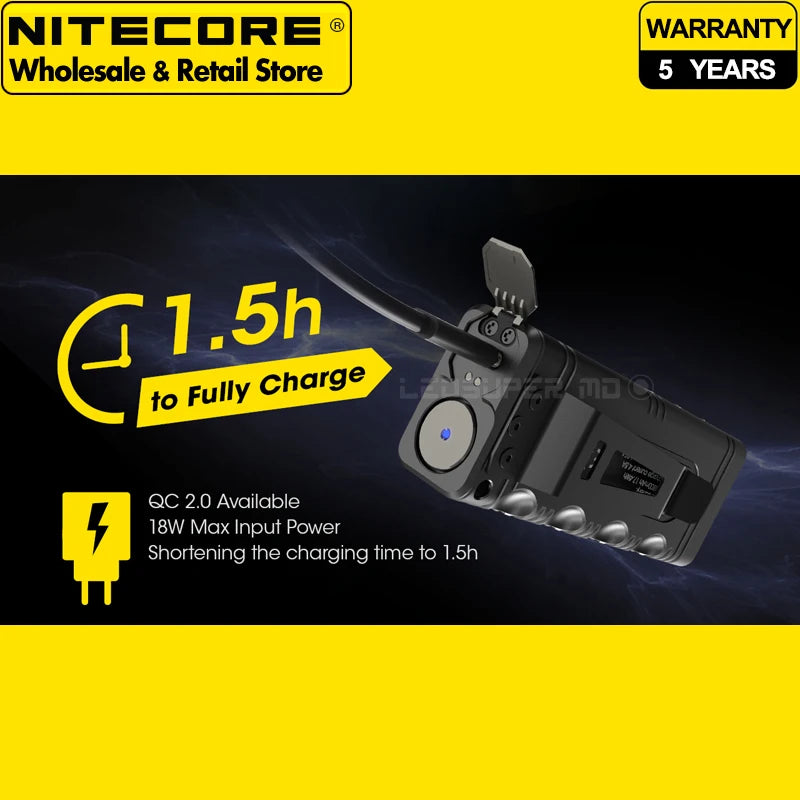 12000 Lumens NITECORE TM12K USB-C Rechargeable High Power Flashlight Built-in 21700 Li-ion Battery