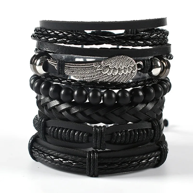 Rock Gothic Multilayer Leather Bracelet - Jeglowstore