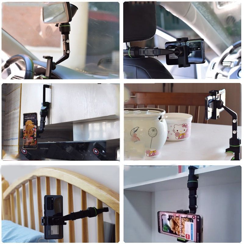 Olaf Car Phone Holder Multifunctional 360° Rotatable Review Mirror Seat Hanging Auto GPS Cell Phone Holder For Car Mobile Mount